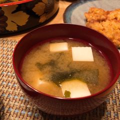 A picture of Japanese Classic Miso Soup with Tofu.