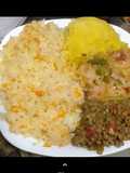 Rice and mashed potatoes