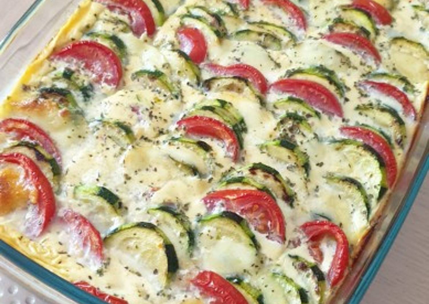 Flan courgettes tomates et mozzarella de chantaltrht Cookpad