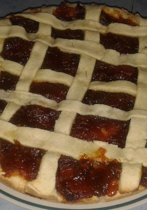 Una foto de Pasta frola con dulce de zapallo