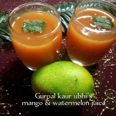 A picture of Mango & watermelon juice 🥭🍉.