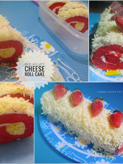 Foto resep Red velvet cheese roll cake