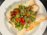 Beef enchiladas with salsa and guacamole