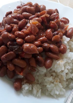 A picture of Rice and beans.