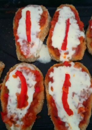 Una foto de Milanesas de berenjenas a la napolitana