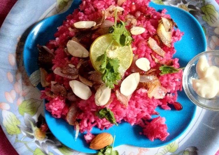 Steps to Make Super Quick Homemade Beet root pullao/rice