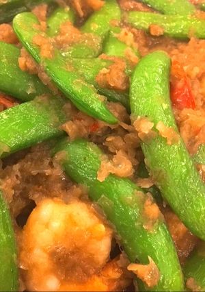 รูปของ ถั่วหวานผัดกุ้ง