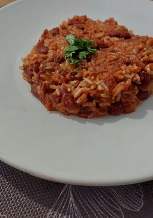 Una foto de Moros y cristianos en olla de cocción lenta
