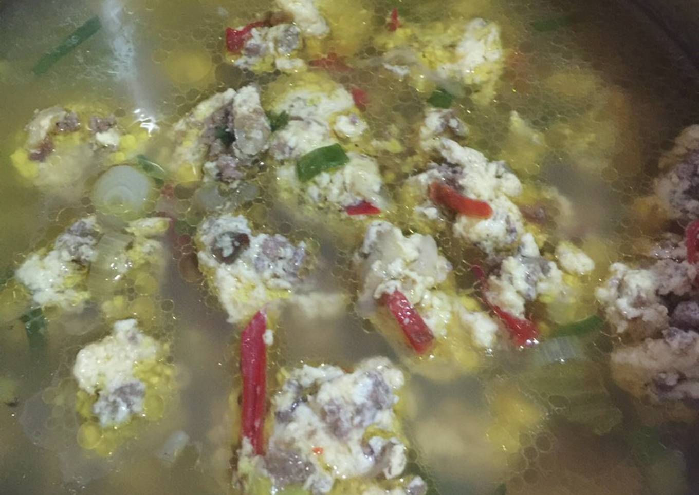 Kuah Daging Cincang Selimut Telur