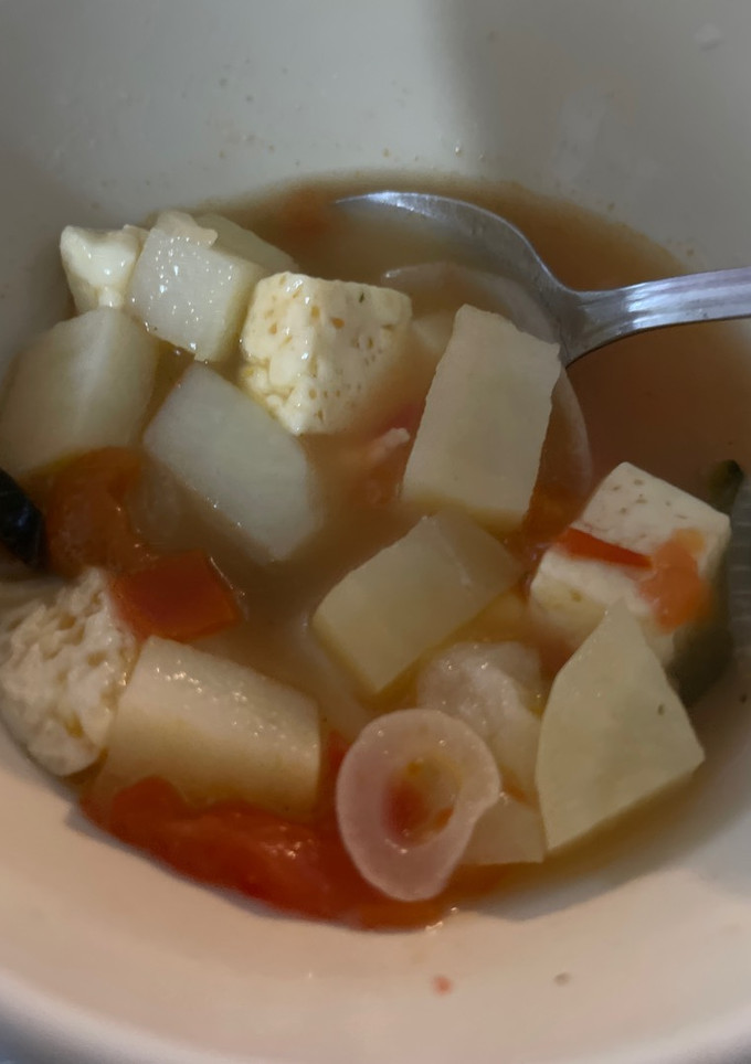 Una foto de Caldo de papa con queso