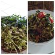 Oseng bunga daun pepaya plus teri goreng