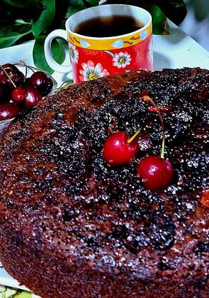 عکسی از دستور کیک گیلاس شکلاتی