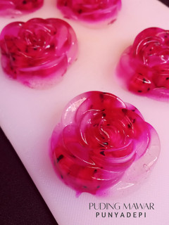 Foto resep Puding Mawar Buah Naga