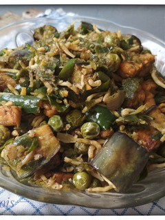 Foto resep Ikan teri, tempe, terong sambalado ijo