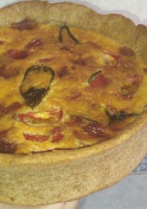 Una foto de Tarta caprese