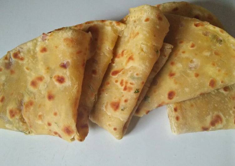 Recipe of Super Quick Homemade Onion and coriander chapati