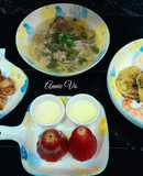 Cơm nhà với nhiều nguyên liệu đa dạng