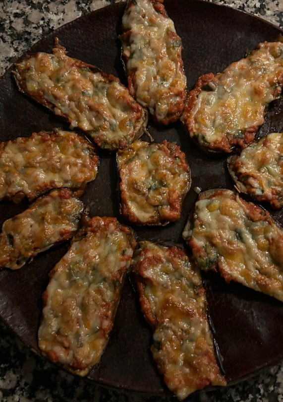 Una foto de Pizzetas de berenjena