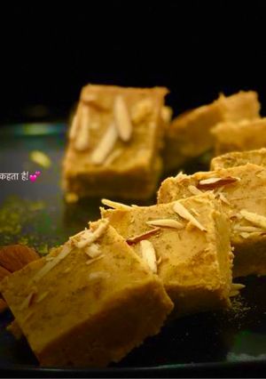 A picture of Magas (Gujarati sweet).