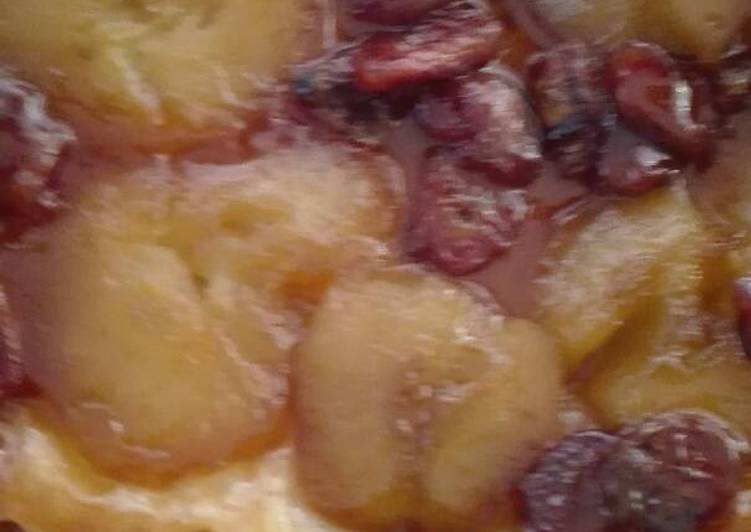 Tarta tatín de manzana y plátano