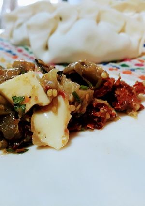 Una foto de Empanaditas de berenjenas y Cebollas