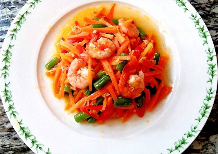 Cah Wortel Buncis Udang Pedas
