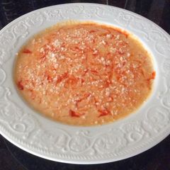 A picture of Creamy Butternut Squash and Tomatoes Soup.