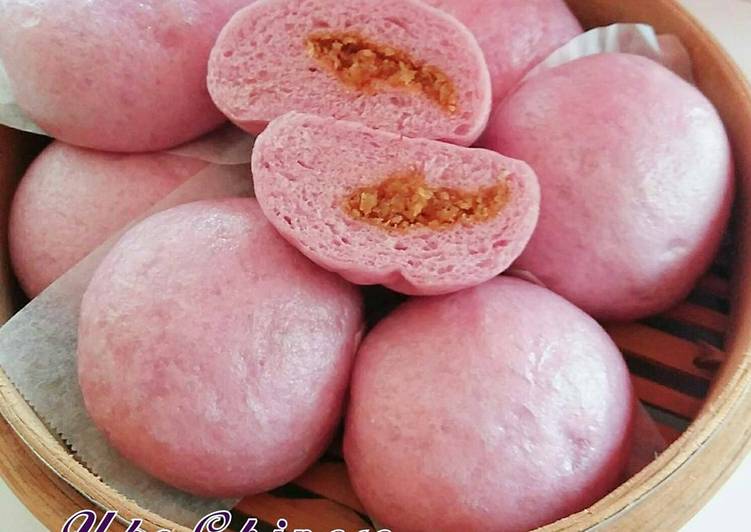 Anti Ribet, Memasak Ube Chinese Bun isi Unti kelapa Rumahan