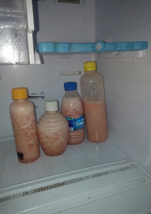 A picture of Pineapple and Water Melon smoothie.