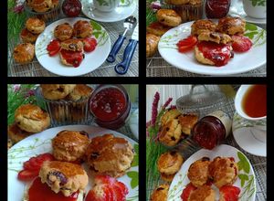Gambar Cranberry Scones With Homemade Strawberry Jam