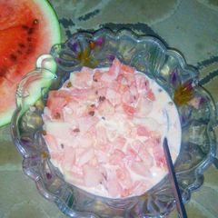 A picture of Watermelon with milk.