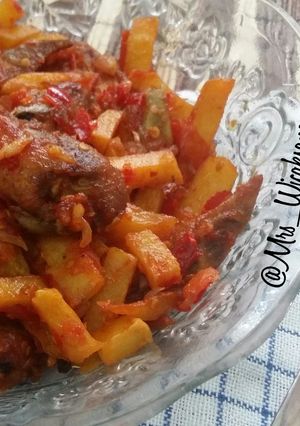 Foto resep Balado ayam kentang pedas