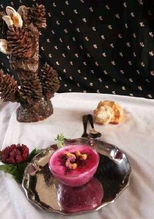 A picture of Beetroot Raita.
