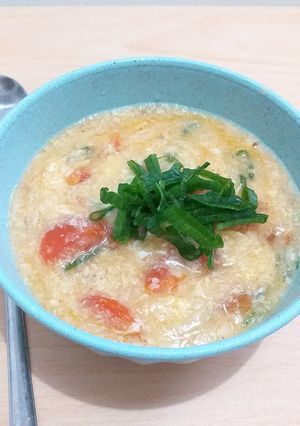 Foto resep Chinese dish : tomato egg soup (番茄蛋汤)
