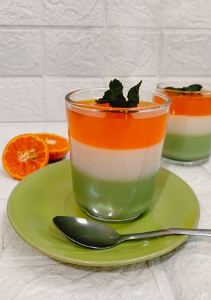 Foto resep Puding Lapis Jeruk MBG Matcha