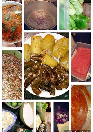 صورة لوصفة محشي ورق عنب وكوسه وفلفل ولا اطعم من كده 🍆🌶👍🏻