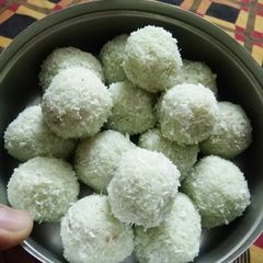 Gulcand coconut ladoo A picture of Gulcand coconut ladoo.