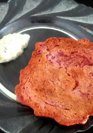 A picture of Beetroot  Rava Instant Dosa.