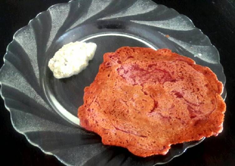 How to Prepare Refreshing Beetroot  Rava Instant Dosa

