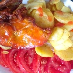 A picture of Baggia with deep fried chicken#4weekchallenge.