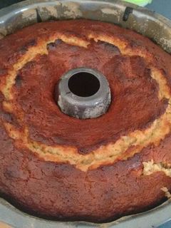 Una foto de Pastel de plátano. ॐ