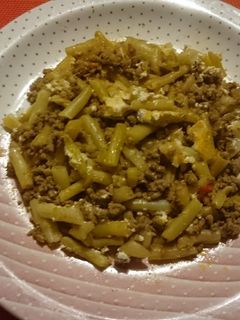 Rakott zöldbab vegyes darált hússal recept fotója