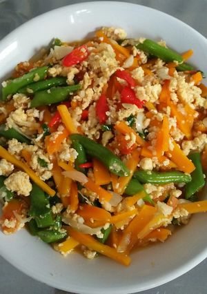 Foto resep Tumis telur sayur orak arik