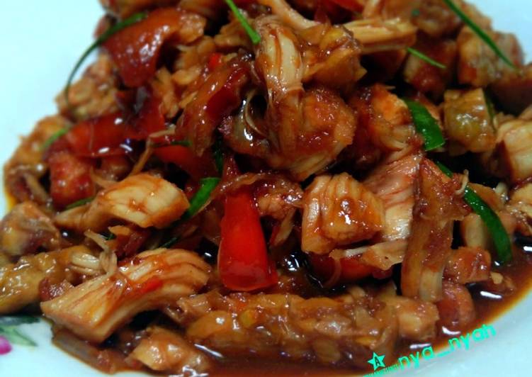 DICOBA! Resep 59. Ayam Suwir + Tempe masakan sehari hari