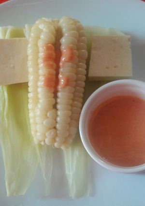 Una foto de Choclo peruano y queso
