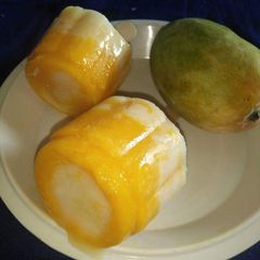 Mango lassi ice-cream A picture of Mango lassi ice-cream.