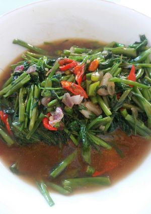 Foto resep Cah kangkung terasi pedas