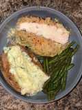 Parmesan Crusted Chicken w/ Creamy Potatoes & Skillet Green Beans