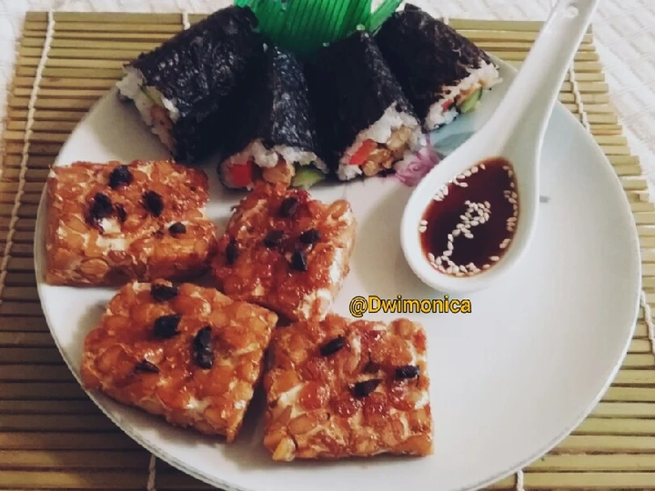 Cara Gampang Membikin Resep Tempe bakar sushi || grilled yellow bean cake || Dwimonica yang  Bikin Ketagihan Anti Ribet, Mantap Sekali