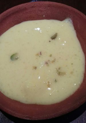 A picture of Samvat rice kheer.